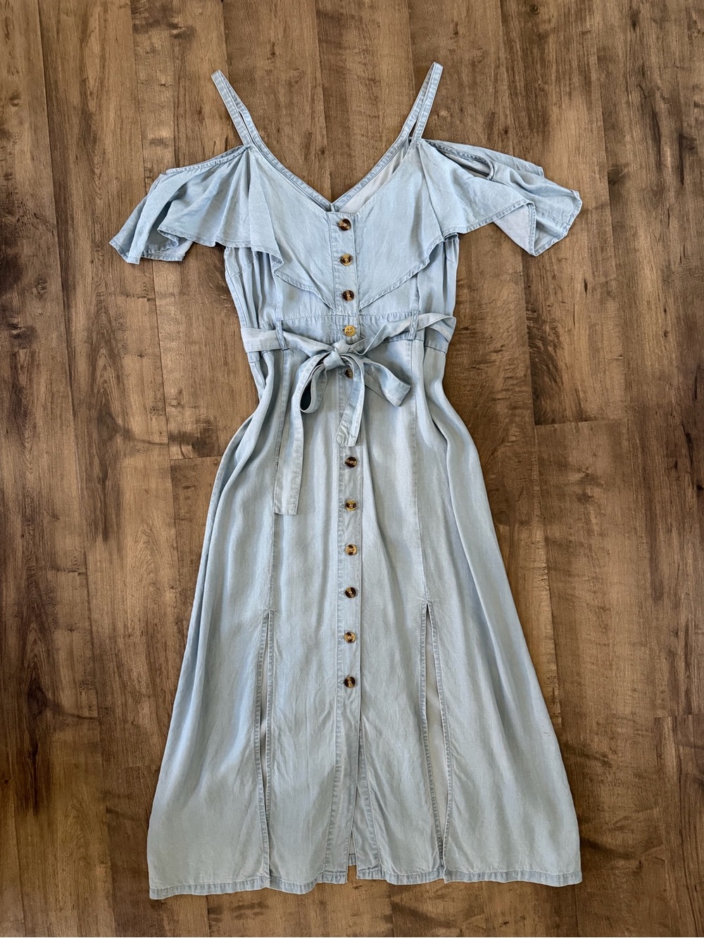 Chambray Denim Midi Dress
